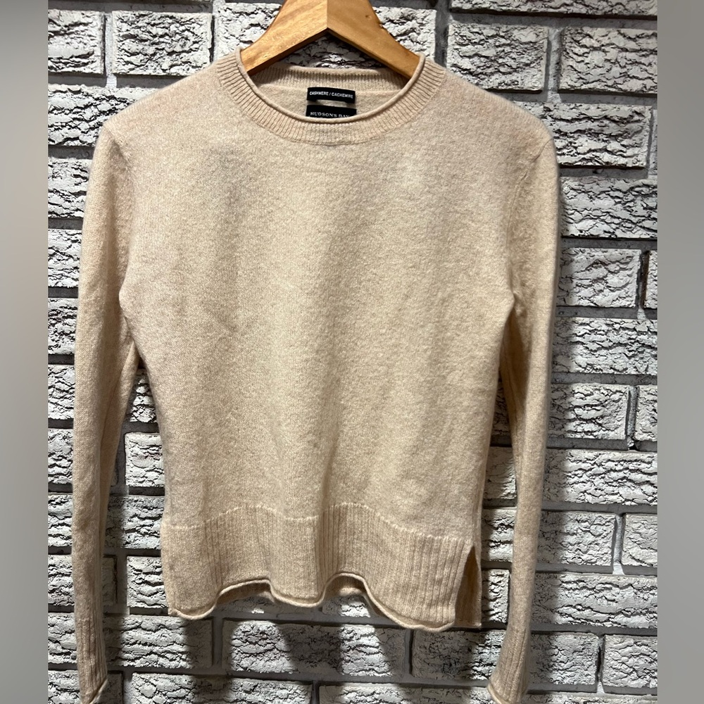 Hudson Bay Cream Crewneck Cashmere Sweater